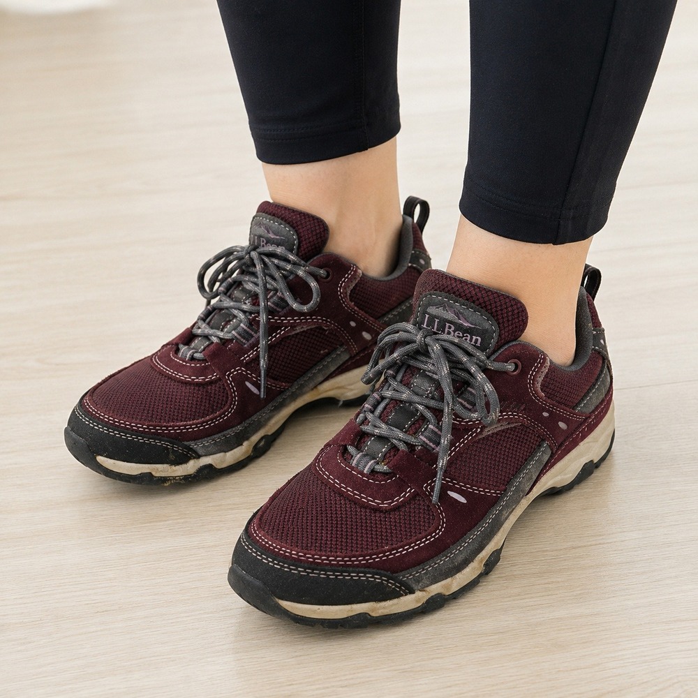 L.L. Bean Trail Model Hikers Women 6.5 Burgundy Gorpcore Outdoor Walking Shoes